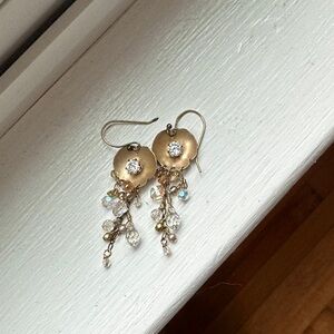 Elegant Gold and Silver Dangle Earrings